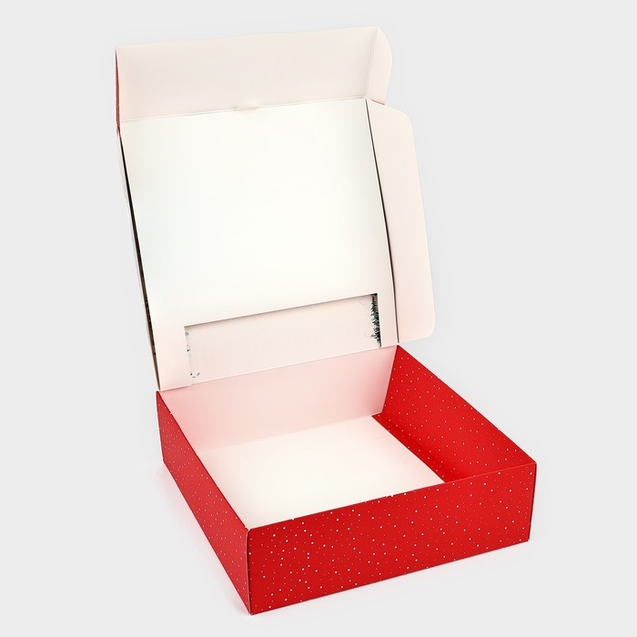 Коробка подарочная новогодняя складная «С новым годом!», 26 × 26 × 8 см Коробка подарочная новогодняя складная «С новым годом!», 26 × 26 × 8 см