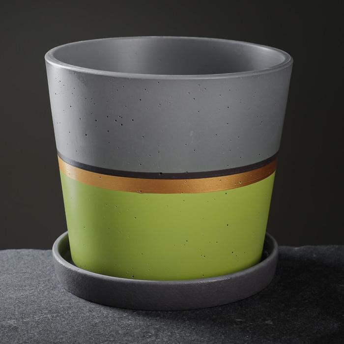 Горшок цветочный Горшок цветочный "Лувр" зеленый конус №3, 2,2л