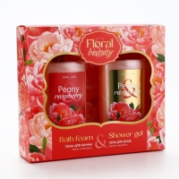 Подарочный набор косметики Peony raspberry, гель для душа и пена для ванны 2 х 295 мл, FLORAL & BEAUTY by URAL LAB