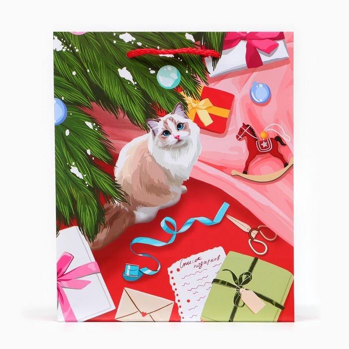 Новый год. Пакет подарочный Новый год. Пакет подарочный "Кошечка", 18 х 22,3 х 10 см.