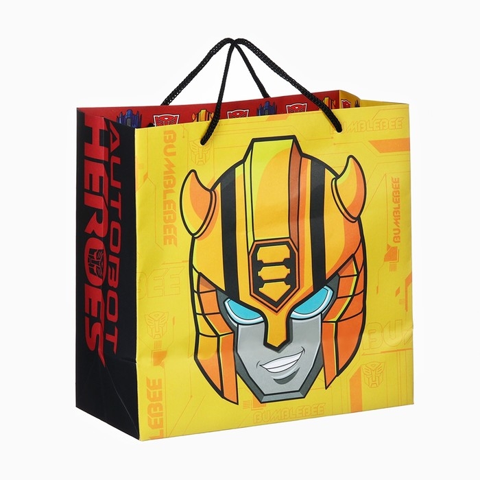 Пакет подарочный крафт "Autobot Heroes" 22х22х11 см, Трансформеры