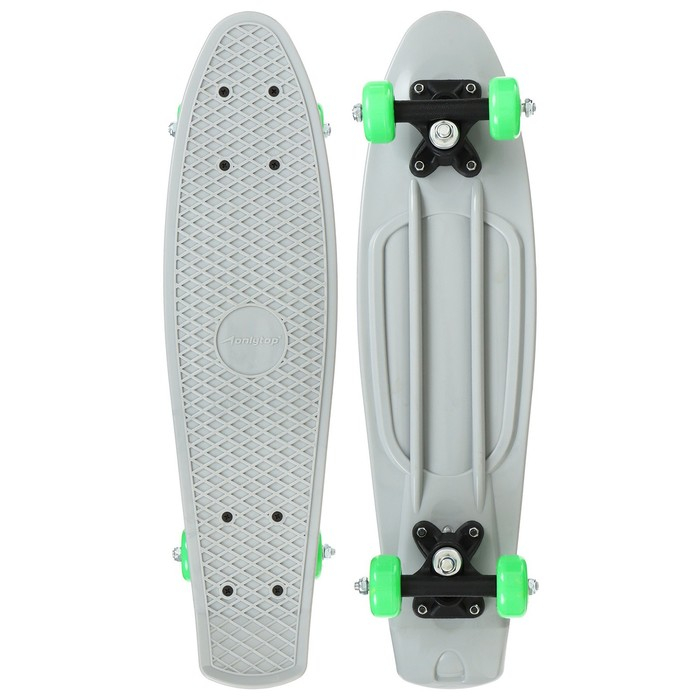 Пенниборд ONLITOP, 56х15 см, колёса PVC 50 мм, пластиковая рама, цвет серый Пенниборд ONLITOP, 56х15 см, колёса PVC 50 мм, пластиковая рама, цвет серый