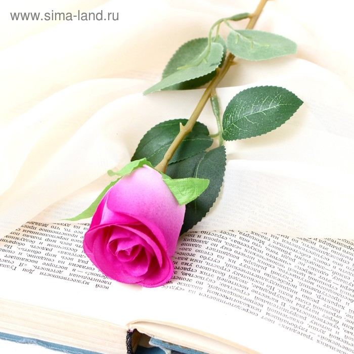 Цветок искусственный  Цветок искусственный "Бутончик розы" 5х50 см, сиреневый