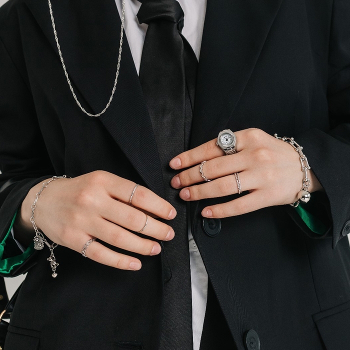 Кольцо «Зигзаг» тренд, цвет серебро, безразмерное