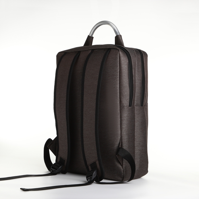 Рюкзак городской на молнии, 2 кармана, с USB, цвет коричневый Рюкзак городской на молнии, 2 кармана, с USB, цвет коричневый
