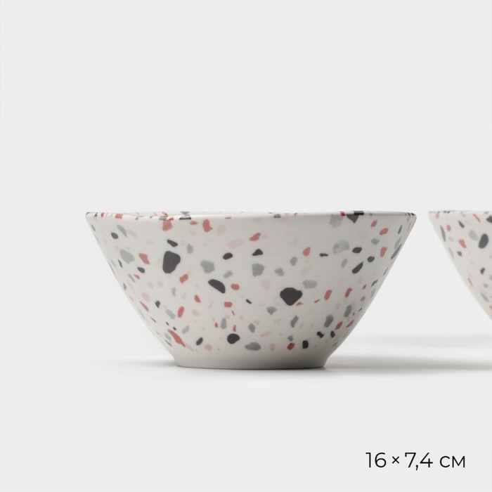 Набор салатников фарфоровых Magistro Terazzo, 700 мл, 16×7,4 см, 2 шт