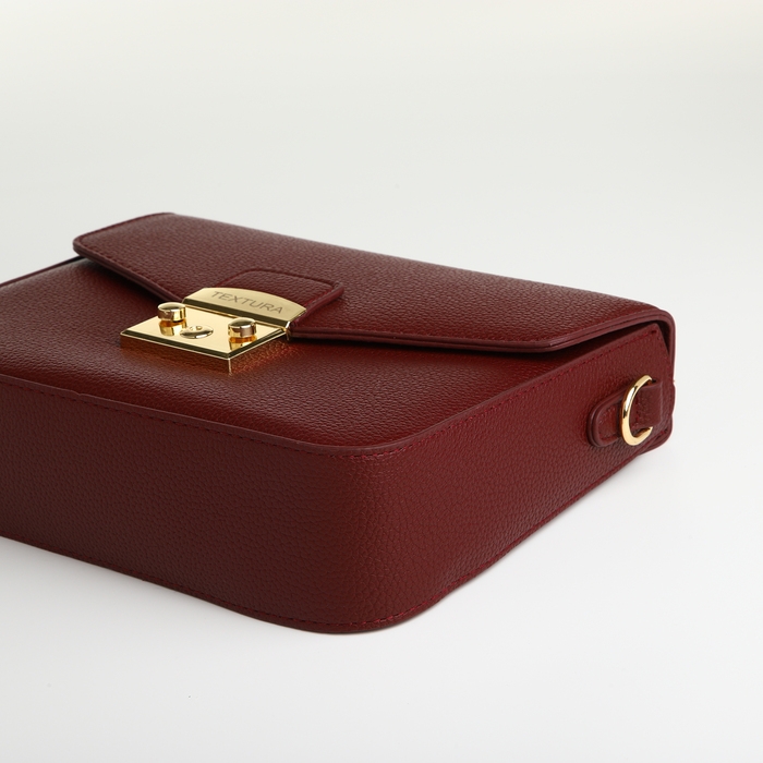 Сумка женская на клапане, TEXTURA, маленький размер, цвет бордовый Сумка женская на клапане, TEXTURA, маленький размер, цвет бордовый