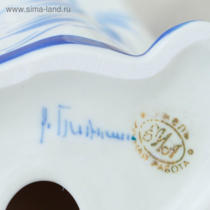 Сувенир Сувенир "Кошка Дарси в стойке", гжель, фарфор, 15х16 см