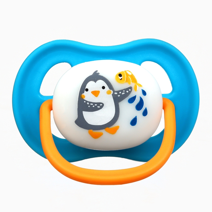 Соска - пустышка анатомическая «Пингвин», +6 мес., цвет голубой Соска - пустышка анатомическая «Пингвин», +6 мес., цвет голубой