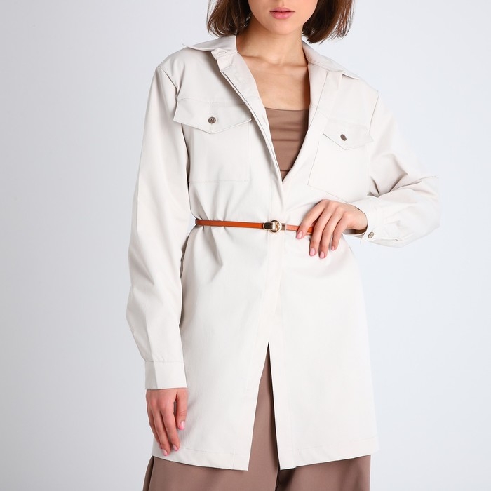 Ремень женский, ширина 1 см, пряжка металл, цвет рыжий