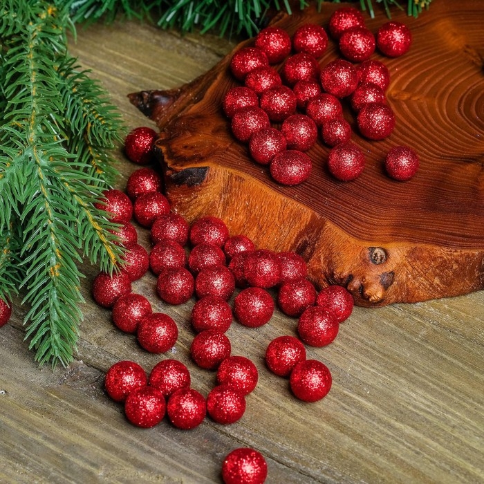 Фигурка для поделок и декора «Шар», набор 55 шт., размер 1 шт: 0,5 — 1 см, цвет красный Фигурка для поделок и декора «Шар», набор 55 шт., размер 1 шт: 0,5 — 1 см, цвет красный