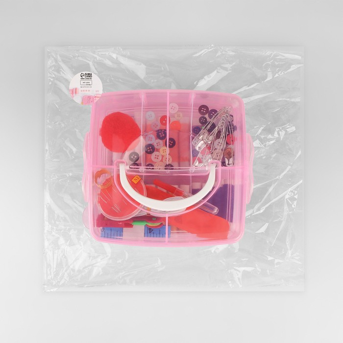 Швейный набор, 75 предметов, в трёхъярусном боксе, 16 × 15 × 12,5 см, цвет МИКС Швейный набор, 75 предметов, в трёхъярусном боксе, 16 × 15 × 12,5 см, цвет МИКС