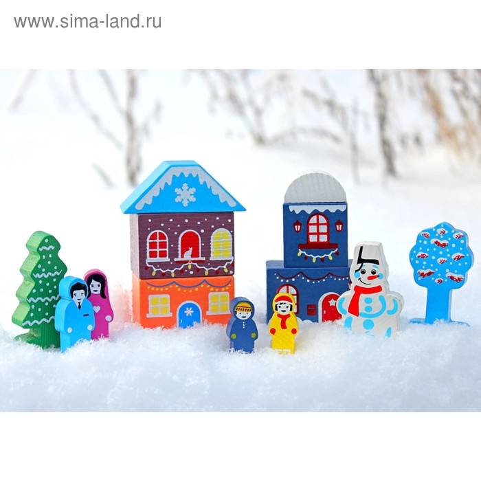 Конструктор деревянный «Цветной городок Новогодний» Конструктор деревянный «Цветной городок Новогодний»