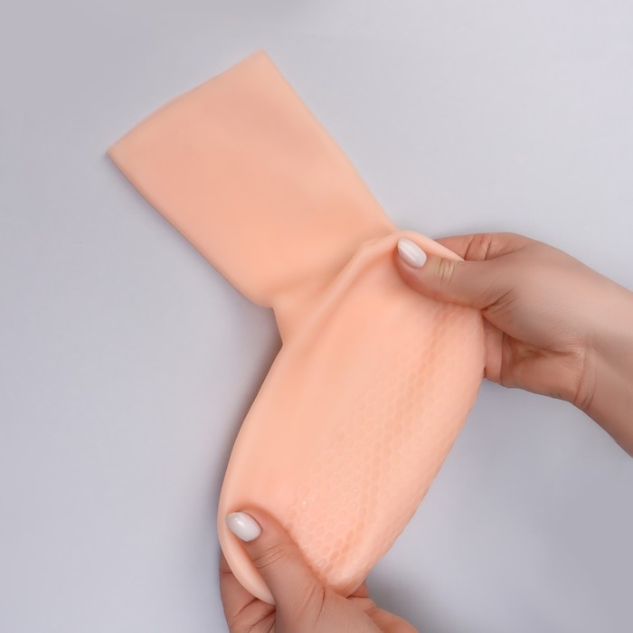 Носочки для педикюра, высокие, силиконовые, 21 × 19 см, ONE SIZE, цвет бежевый Носочки для педикюра, высокие, силиконовые, 21 × 19 см, ONE SIZE, цвет бежевый