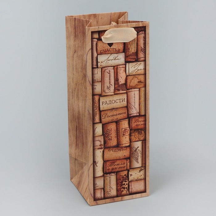 Пакет подарочный под бутылку, упаковка, «Радости», 9 х 25 х 8.9 см Пакет подарочный под бутылку, упаковка, «Радости», 9 х 25 х 8.9 см