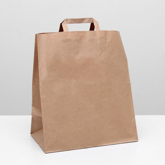 Пакет крафт без печати 32 х 20 х 37 см, плоская ручка, набор 20 шт. Пакет крафт без печати 32 х 20 х 37 см, плоская ручка, набор 20 шт.