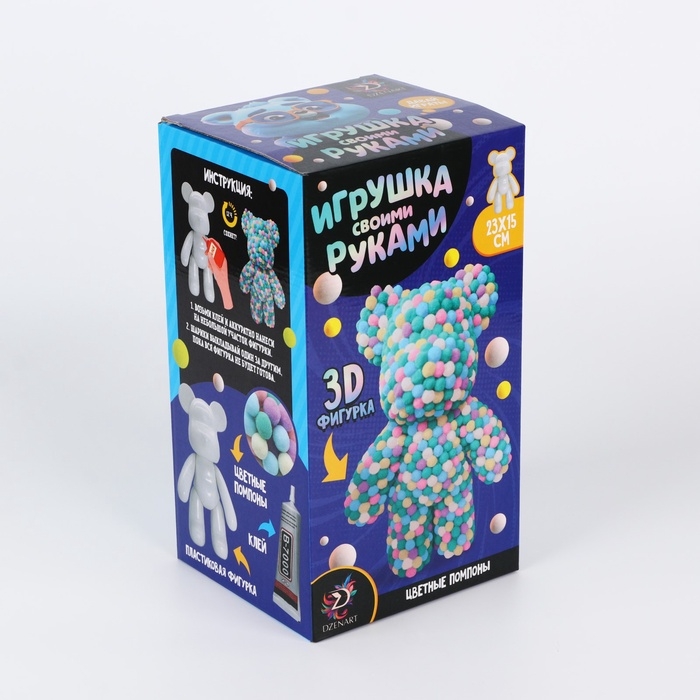 Игрушка помпонами «Медведь», разноцветный Игрушка помпонами «Медведь», разноцветный