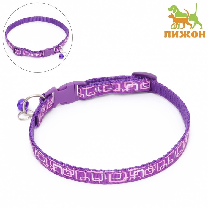 Ошейник двухслойный с фастексом Ошейник двухслойный с фастексом "Квадраты", 30 х 1 см, фиолетовый