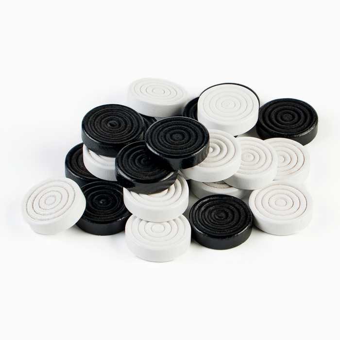 Шашки из дерева 24 шт, 2.5 х 0.6 см Шашки из дерева 24 шт, 2.5 х 0.6 см