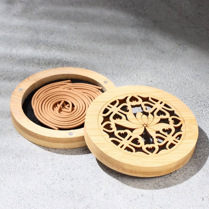 Набор благовоний с подставкой  Набор благовоний с подставкой "Узор", бежевый