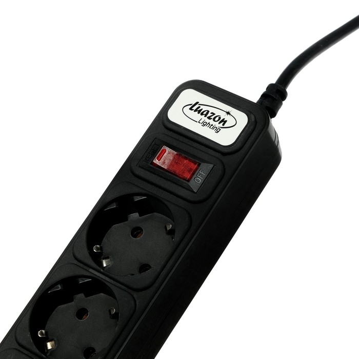 Сетевой фильтр Luazon Lighting, 5 розеток, 3 м, 2200 Вт, 3 х 0.75 мм2, 10 А, 220 В, черный Сетевой фильтр Luazon Lighting, 5 розеток, 3 м, 2200 Вт, 3 х 0.75 мм2, 10 А, 220 В, черный