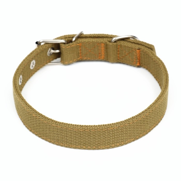 Ошейник брезентовый двухслойный, 58 х 2,5 см, песочный Ошейник брезентовый двухслойный, 58 х 2,5 см, песочный