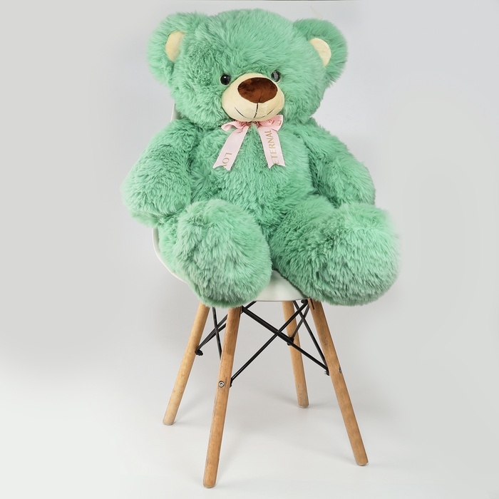 Мягкая игрушка  Мягкая игрушка "Медведь" с бантиком, 80 см, цвет зеленый