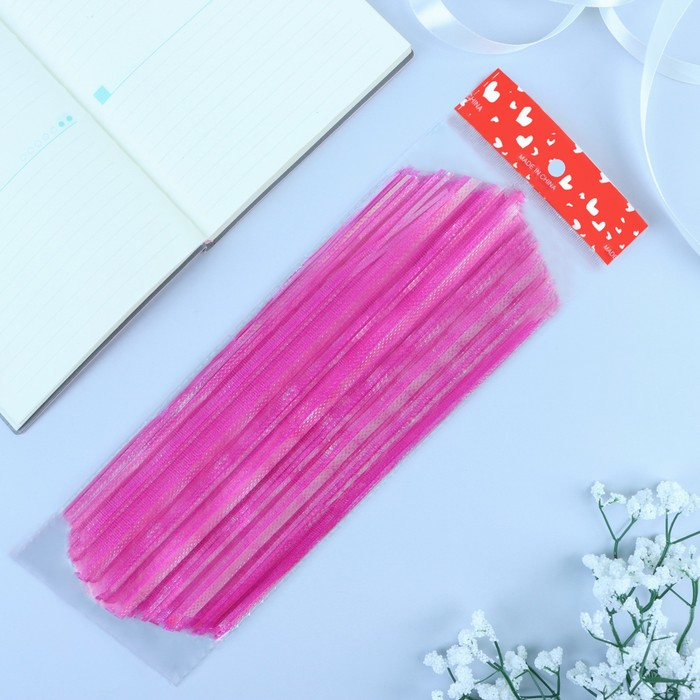 Бант-шар №10  Бант-шар №10 "Полоски", цвет ярко-розовый