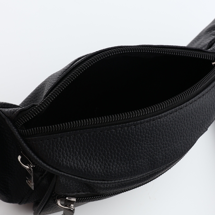 Поясная сумка на молнии, цвет чёрный Поясная сумка на молнии, цвет чёрный