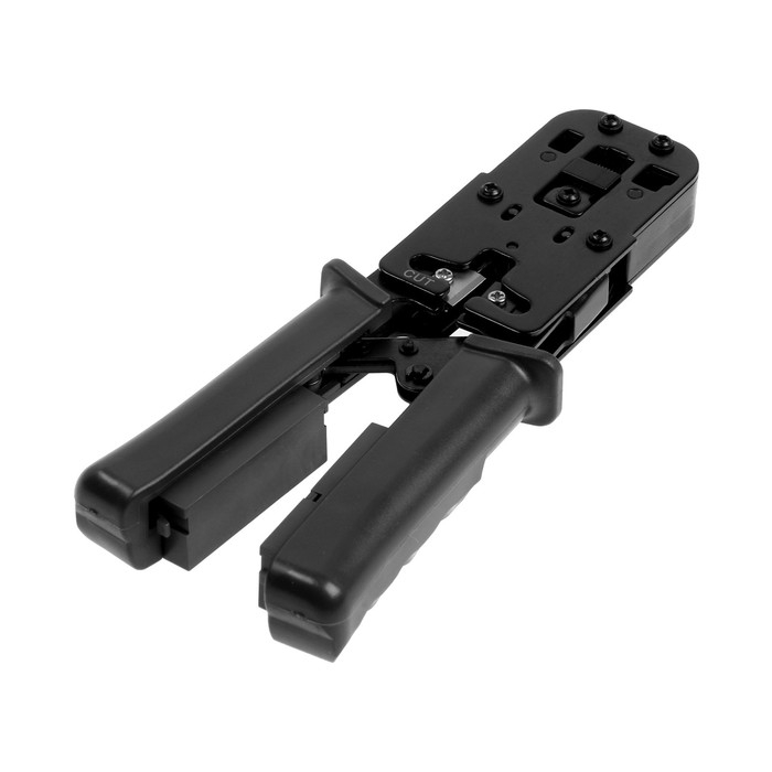 Кримпер-тестер ТУНДРА, с тестером кабеля, RJ-45 8P, RJ-12 6P, RJ-11 4P, вертикальный обжим Кримпер-тестер ТУНДРА, с тестером кабеля, RJ-45 8P, RJ-12 6P, RJ-11 4P, вертикальный обжим