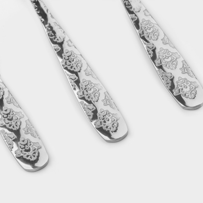 Набор чайных ложек из нержавеющей стали Доляна «Возрождение», длина 14,5 см, 6 шт, без золота Набор чайных ложек из нержавеющей стали Доляна «Возрождение», длина 14,5 см, 6 шт, без золота