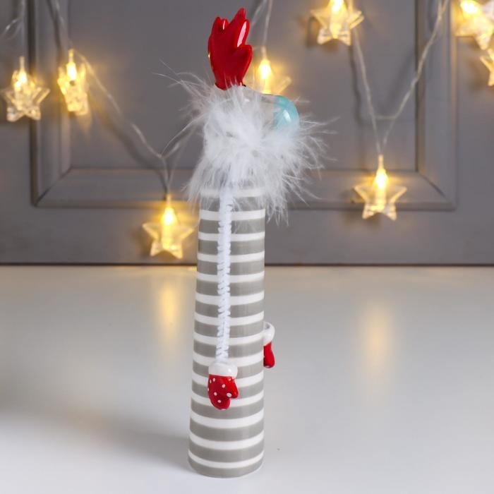 Сувенир керамика Сувенир керамика "Высокий лось" в полоску с красными рогами 22,3х5х6,3 см