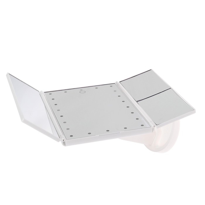 Зеркало Luazon KZ-07, подсветка, 30×18×7 см, 22 диода, 4хААА, (не в комплекте), белое