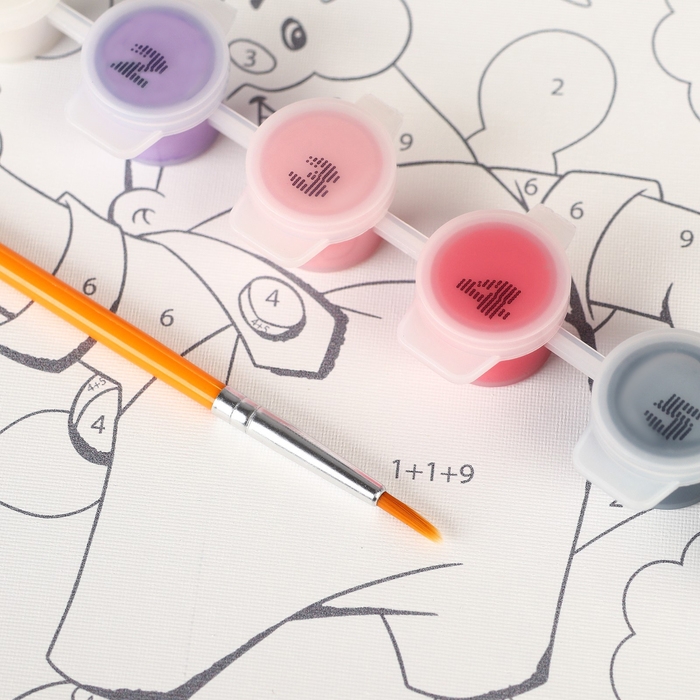 Картина по номерам для детей, 17х17 см, Малыш и Карлсон Картина по номерам для детей, 17х17 см, Малыш и Карлсон