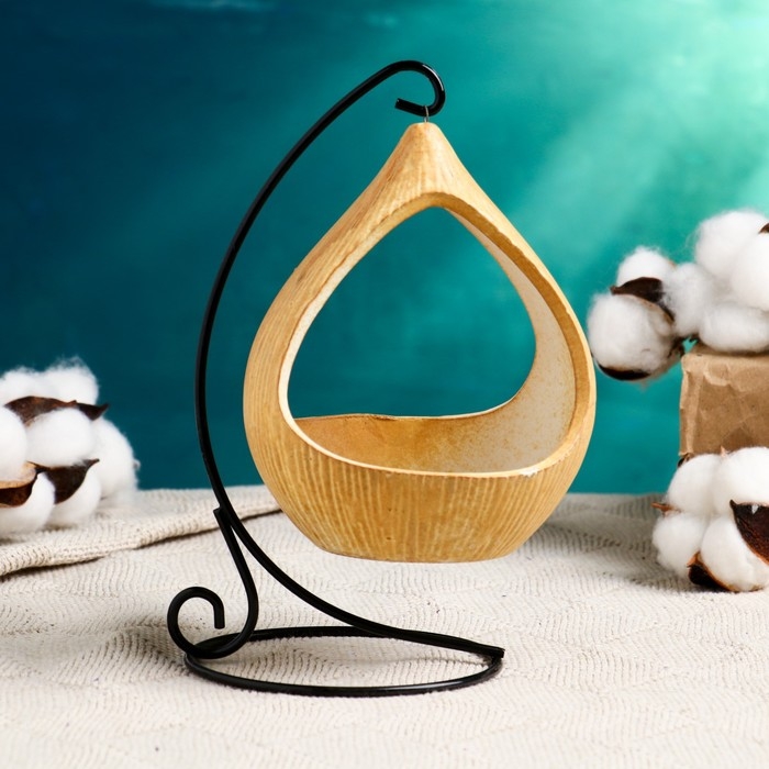 Горшок на подставке Горшок на подставке "Фонарик" бежевый, 10х15см