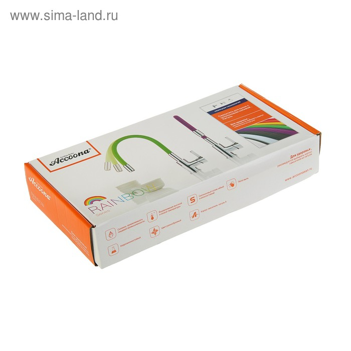 Смеситель для кухни Accoona A9890S, однорычажный, с силиконовым изливом, фиолетовый/хром Смеситель для кухни Accoona A9890S, однорычажный, с силиконовым изливом, фиолетовый/хром