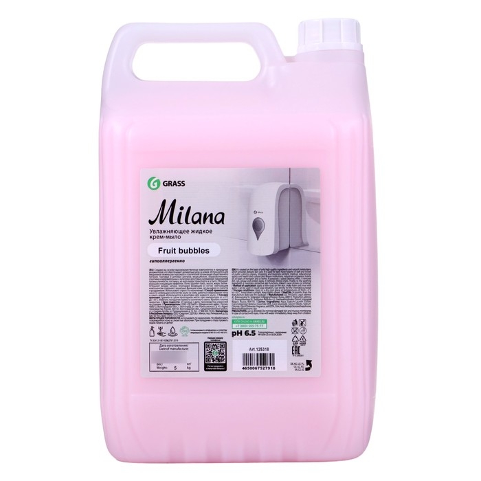 Жидкое крем-мыло Grass Milana Fruit bubbles, 5 л Жидкое крем-мыло Grass Milana Fruit bubbles, 5 л