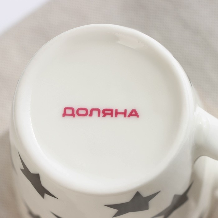 Кружка фарфоровая Доляна «Звёзды», 350 мл, цвет белый Кружка фарфоровая Доляна «Звёзды», 350 мл, цвет белый
