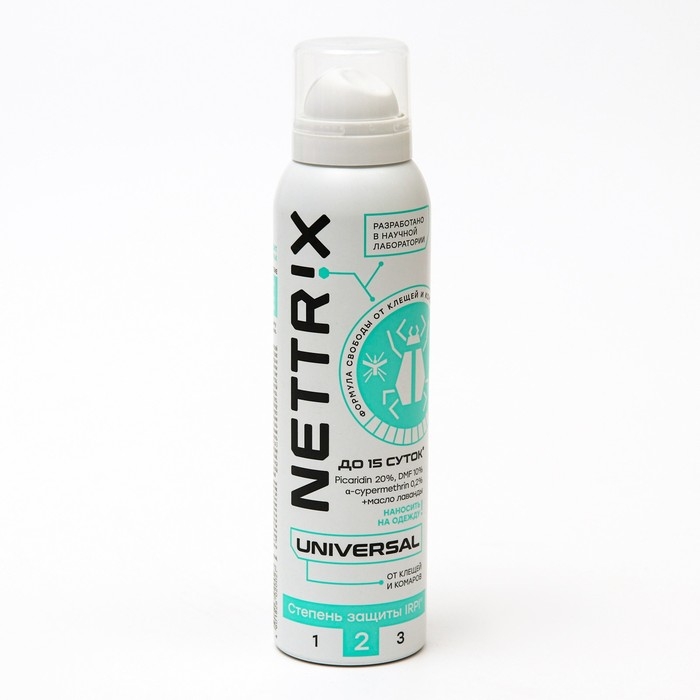 Аэрозоль Nettrix Universal, от клещей и комаров, 150 мл Аэрозоль Nettrix Universal, от клещей и комаров, 150 мл