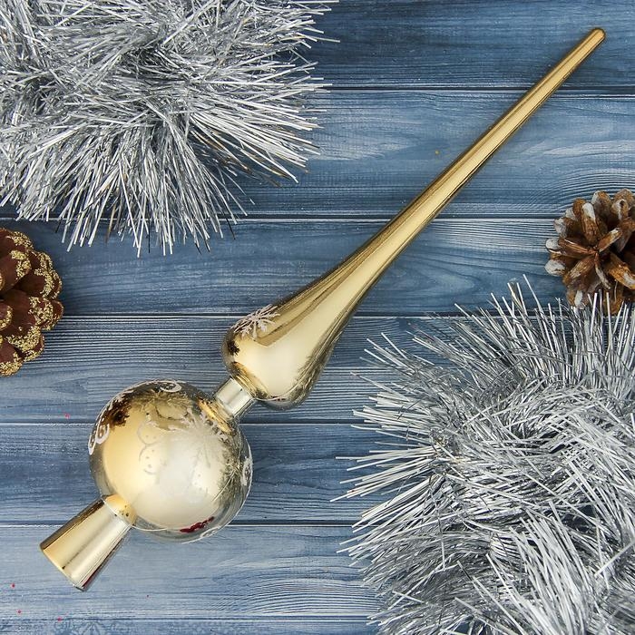 Наконечник Наконечник "Узорная снежинка" 28 см, золото