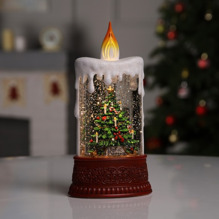 Светодиодная фигура «Свеча с ёлкой» 12.3 × 24 × 8 см, пластик, батарейки ААх3 (не в комплекте), USB, свечение тёплое белое Светодиодная фигура «Свеча с ёлкой» 12.3 × 24 × 8 см, пластик, батарейки ААх3 (не в комплекте), USB, свечение тёплое белое