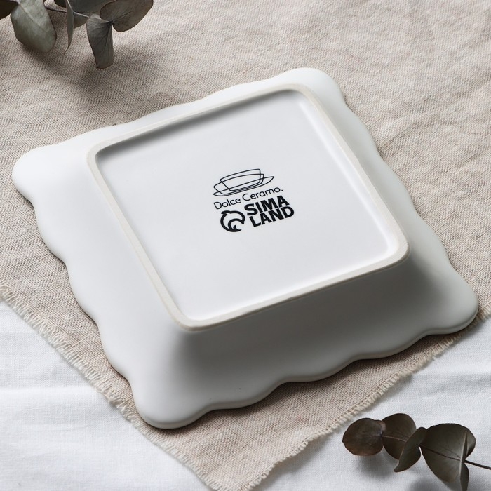 Тарелка глубокая керамическая «Самоцвет», 14 х 14 см, цвет бежевый Тарелка глубокая керамическая «Самоцвет», 14 х 14 см, цвет бежевый