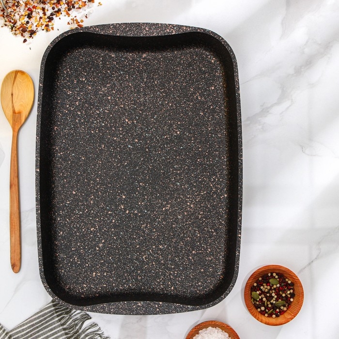 Противень Granit Ultra, 36,5×26×5,5 см, антипригарное покрытие, цвет чёрный Противень Granit Ultra, 36,5×26×5,5 см, антипригарное покрытие, цвет чёрный