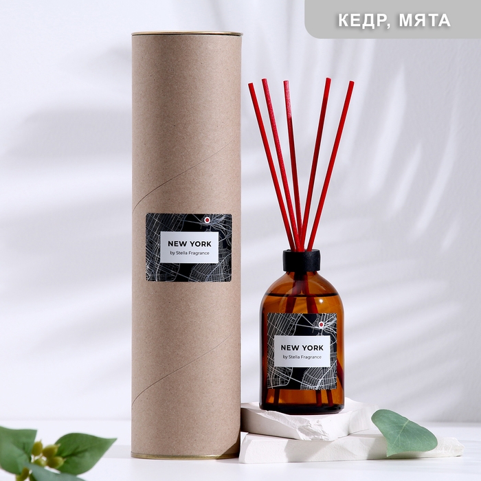 Диффузор ароматический, Диффузор ароматический, "NEW YORK", кедр, мята, 100мл