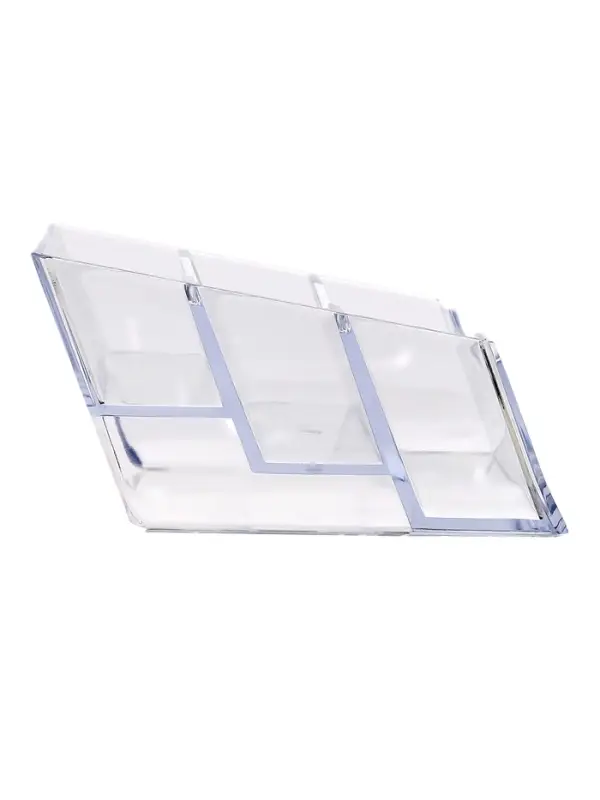 Подставка для визиток, прозрачная, 3 отделения