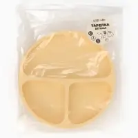 Тарелка детская секционная, 3 секции, молочный, Mum&Baby Тарелка детская секционная, 3 секции, молочный, Mum&Baby