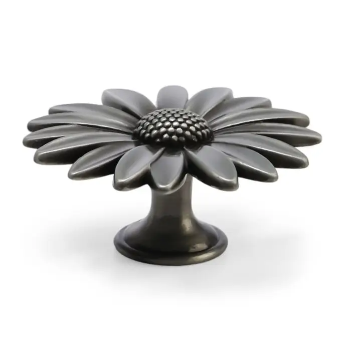 Ручка-кнопка CAPPIO PRO &laquo;Ромашка&raquo; 52&times;52 мм, цвет старинное серебро