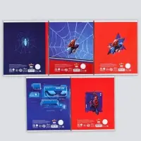 Тетрадь в линейку 12 листов, 5 видов МИКС, обложка мелованный картон, &laquo;Человек-паук&raquo;