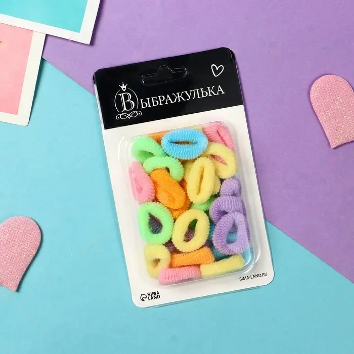 Резинка для волос  Резинка для волос "Махрушка" (набор 30 шт) яркая классика, 2 см