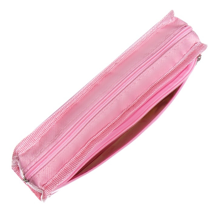 Пенал школьный на молнии Calligrata Пенал школьный на молнии Calligrata "Мишки", 2 отделения, розовый